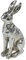 Generisch Presentis Osterdeko sitzend Silber Altsilber Shabby Look 14cm Hase Osterhasen Deko