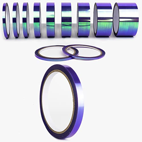 Oilslick Zierstreifen Transparent Klebezierbänder Irisierend Chamäleon Effekt Schillernd Sticker Aufkleber Design Stripes DIY Auto Modellbau Basteln (6 mm, Transp. Lila)
