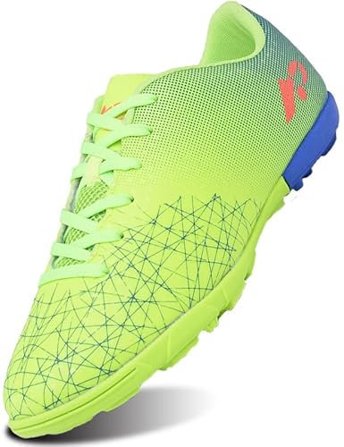 SIN0ES S27013 Fußballschuh für Herren und Kinder, Fußballschuhe, Fußgewölbeunterstützung, Performance-Futsal-Sneaker Grün Gr.33