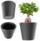 KADAX Blumentopf, Blumenkübel aus Kunststoff in 3 Farben, Pflanzkübel, witterungsbeständiger Blumenkübel mit Mattoberfläche, Outdoor-Pflanzkübel (Anthrazit ø 35cm)