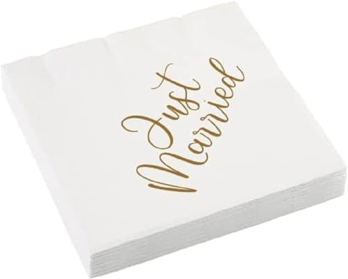 Amscan 9913270 - Napkins Just Married Wedding - Pack of 16-33 x 33 cm