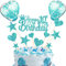 DKBT Personalised Cake Decorations 10th Happy Birthday Cake Toppers Glitter Cupcake Topper for Girls Boys Party Supplies for Blue Theme Birthday Party Anniversary