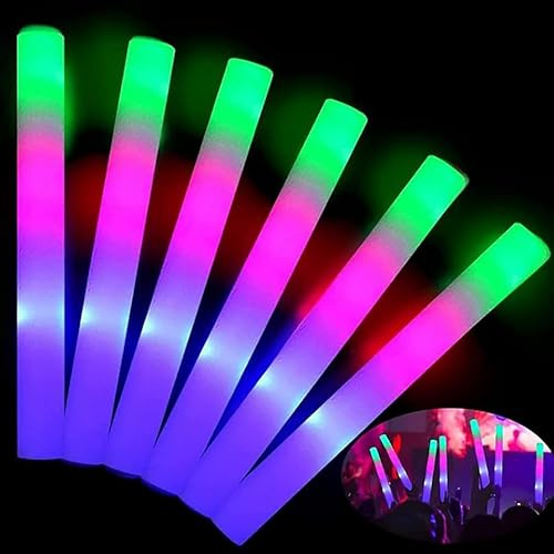 DISOK - 50 Palos de Animación Barras LED RGB Baratos - Barras Luminosas Led Palos Lumunosos para Bodas, Fiestas, Celebraciones Espuma. (50)