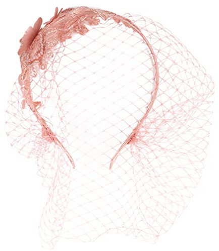 Brautschleier Fascinator: Spitze Fascinator Stirnband Teeparty Hut Hochzeitsfeier Kopfbedeckung für Geburtstag Hochzeitsfeierbevorzugungen Rosa