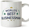 MUGFFINS Tazas para EMPRESARIO hombre - En Inglés - World's Best - 11 oz / 330 ml - Regalo original y divertido