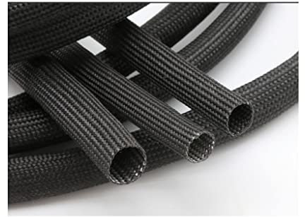 Guaina In Fibra Di Vetro Intrecciata 600 Gradi C Guaina In Fibra Di Vetro For Tubi In Fibra Di Vetro Ad Alta Temperatura, For Guaine For Cavi For Tubi Fai Da Te 1 Pz ( Color : Black , Size : 20 mm x 1