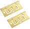 Brass Plated Hinges Door Flush Hinges 75mm/3-Inch Heavy Duty Hurl Hinges for Internal External Doors Cupboards Cabinets Dresser Wardrobes Pack of 2.