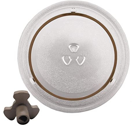 WORDFUN Plato Giratorio De Vidrio, Plato Giratorio para Microondas, 27cm 31.5cm Bandeja De Vidrio para Microondas, Espesor De 5mm, Plato De Vidrio Microondas, Calentamiento Uniforme