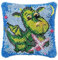 ROCKY&CHAO Knüpfteppich Zum Selber Knüpf-Sets mit Kissen knüpfen-Set 43x43cm Kissenbezug-Set für Erwachsene und Kinder Latch Hook Kit Heimaccessoire（Dinosaurier）