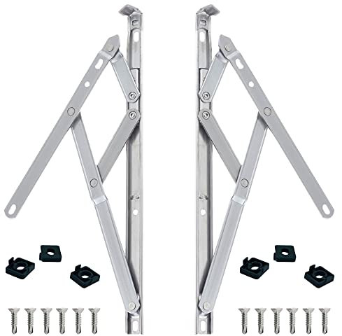 uPVC Universal Window Hinge Kit Double Glazing Friction Stay PVC 13mm 17mm Stack 20 inch Non Handed Stainless Steel