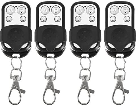 Portachiavi Telecomando, 4 Pezzi Portachiavi Telecomando Wireless Clonazione Universale con 4 Pulsanti 433 Mhz per Lucernario Cancello Cancello Garage Auto