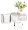BTSKY Porte-papier toilette avec étagère, bois de pin, blanc vintage