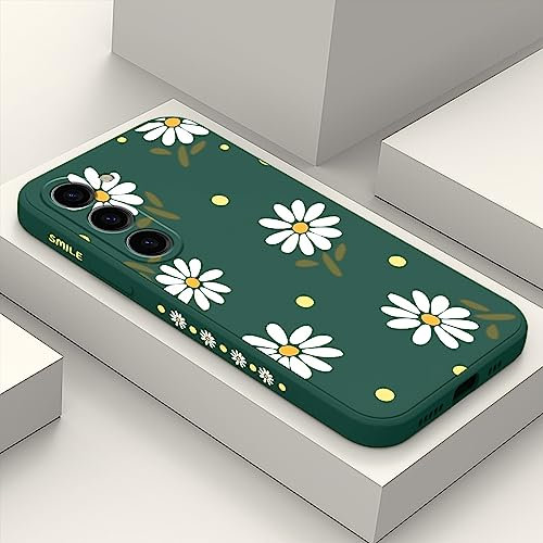 LEECG für Samsung Galaxy S23 Hülle, für Samsung S23 Hülle Kreative Blume Schmetterling Astronaut Muster Design, Anti Fall Weiches Silikon Dünne Handyhülle Slim Cover S23-Dunkelgrün 1
