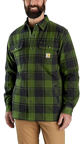 Carhartt Flannel Relaxed Fit Sherpa-Lined T-shirt, vert, L