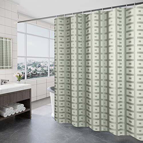 Gualiy Rideau Douche 200x180cm, Rideaux de Douche Carré Modèle Rideaux de Douche Imperméable Vert Rideau de Douche pour Baignoire
