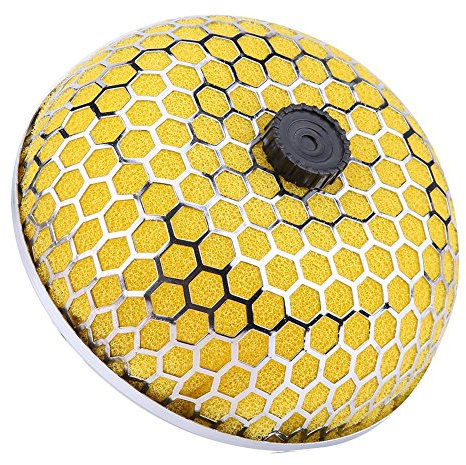 Filtro a Fungo, Filtro Aria Universale Per Aspirazione Aria Auto Ad Alto Flusso Per Filtro Aria Motore Auto Per Diametro Ingresso 76 Mm(Giallo)