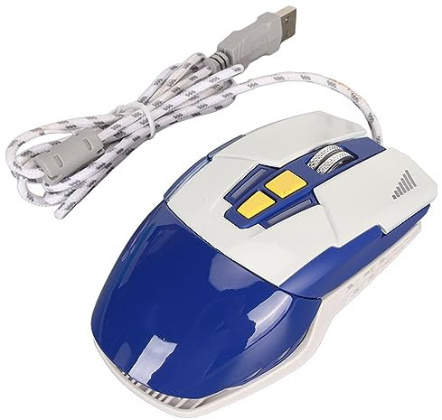 Bewinner Gaming-Maus mit Kabel, Mäuse in Sportwagenform, Optische USB-Computermäuse mit LED-Licht, 4 Einstellbare DPI Bis zu 3200, Ergonomische Gamer-Laptop-PC-Maus (Blau)