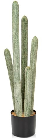 Hollyone Plantes de cactus artificielles en pot de 75 cm de haut, grand céphalocereus Senilis artificiel « Old Man Cactus », plantes artificielles réalistes en pot pour décoration d'intérieur,