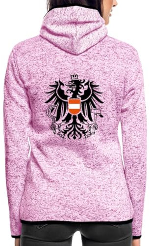 Spreadshirt Österrreich Adler Wappen Frauen Kapuzen-Fleecejacke, L, Lila meliert