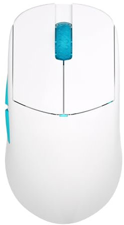 Lamzu Atlantis OG V2 Pro Mouse da gioco wireless, ultra leggero, 57 g, 26000 DPI, simmetrico, interruttore meccanico, codificatore TTC argento, sensore PAW3395, MCU Nordic 52840-Polar White