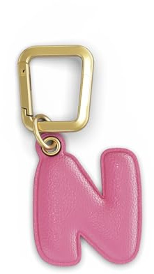 UNTAGS - Charm Buchstabe N - Material mit Ledereffekt - inklusive Goldener Metallschnalle - Rose
