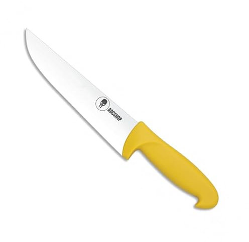 Cuchillo de Cocinero – Hoja de Acero Inoxidable 3Cr13Mov de 180 mm– mango Polipropileno/Amarillo - Tamaño Total 33.00 cm - Tamaño de la Hoja 18,60 cm - Tamaño del mango 14.40 cm – peso 170 g