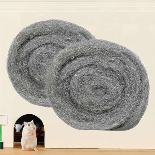 2 Pack 3 x16 Ft Steel Wool Roll, antfees Steel Wool Fill Fabric Roll, Coarse Wire Wool Hardware Cloth DIY Kit, Gap Blocker for Holes Wall Cracks Vents in Garden House Garage