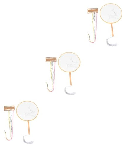 IMIKEYA 3stücke Embroidery Silk Fan Kit Materialien Für Chinesische Fächer Für Anfänger Und Bastelliebhaber Aus Langlebiger Seide Perfektes Für Kreative