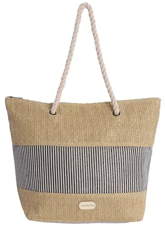 AMICHI - Bolso mujer - bolso playa mujer grande - playera mujer - bolso de verano - bolso playa rafia - bolsa playa - bolsa piscina - shopper playa - Otilia