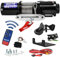 Husar Winch Elektrische Seilwinde 12V, 5500 lbs 2495 kg, stark Synthetisches Seil 14,5 Meter lang, kabellose Steuerung, automatische Bremse, Planetengetriebe, Montagesatz - ideal für Quads und ATV/UTV