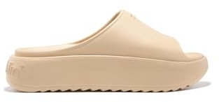 D.Franklin Chanclas Mujer Estilo Pala Slide Beige - Sandalias deportivas planas cómodas para verano - Talla (38) - Modelo -slide