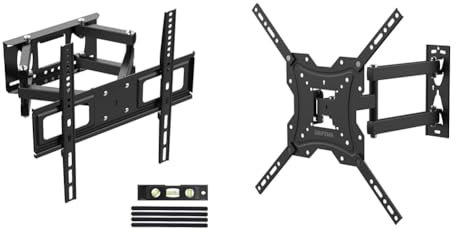 GRIFEMA GB1006-4 TV Wall Bracket for 26-65 Flat & Curved TVs, Swivel Tilt TV Wall Mount & GB1004 Swivel TV Wall Bracket, for 26-55 inch Screens, for Flat & Curved TV up to 30KG