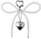 Perlen Schlüsselanhänger süß Schlüsselringe Charms Silber Herz Perle Schleife Handyanhänger Rucksack Anhänger Kawaii Bogen Taschenanhänger Handy Anhänger Keychain Phone Charm Schlüsselring Tasche Deko