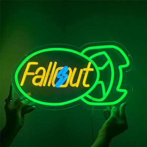 NINTHVEEN Fallouts Neon Sign Gaming Led Neon Sign Fallouts Merchandise Light for Game Room Bedroom Man Cave Wall Decor Fallouts Merchandise USB Powerd Fun Gift for Gamer Man Boys