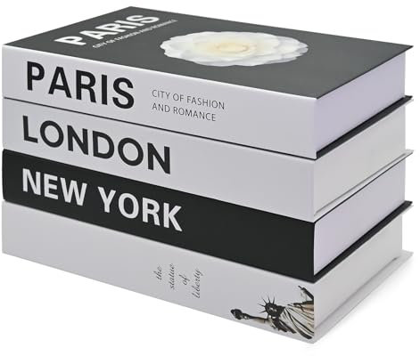 Gwezmxs 4Pcs Deko Bücher, Dekorative Buch Deko, Buchattrappe Deko, Moderne Dekobuch, Decorative Books Modern Decoration, 4 Decorative Books