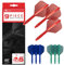 Target Darts K-Flex Integrated Dart Flights and Shafts, Stiel Intermediate Länge (26 mm), Nr. 6-Flug, 9er-Pack, Rot, Blau & Grün