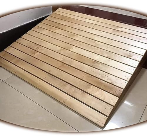 DAQXYH Holz Rollstuhlrampe Für Türschwelle 7-15cm, Rutschfester Auffahrrampe Bordsteinrampen Schwerlast, Langlebige Schwellenrampe Für Haus-/Gartenstufen/Schuppentüren(31x30x9cm(12.2x11.8x3.5inch))