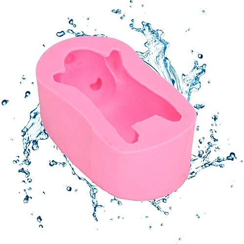 RYTTGOP Adornos para cupcakes con osito de peluche, 3,43 x 1,97 x 1,18 pulgadas, cortador de galletas con osito de peluche, fondant de silicona, osito pequeño, suave, resistente