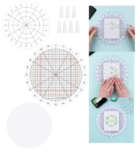OTCRAFT Rotierender Stempel-Plattform-Stempel und Drehwerkzeug zum Stempeln von kreisförmigen Designs, Stempel-Positionierungswerkzeug mit Linien für Scrapbooking, Basteln, Kartenherstellung,