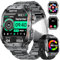Montre Connectée Homme Militaire,2.13'' AMO Grand Écran avec Appels/450mAh Longue Autonomie Batterie/Lampe de Poche/2 Bracelet IP68 Étanche Fréquence Cardiaque/Pédomètre Smartwatch pour Android iOS