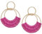 Pendientes Bohemios, Pendientes Boho, Pendientes de Ratán, Pendientes Vintage Colgantes, Pendientes de Playa para Mujer, Pendientes Mujer para Fiestas, Banquetes, Viajes, Bodas (Rosa)