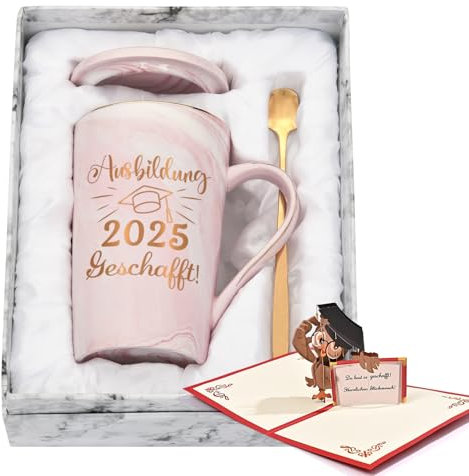 Joymaking Taza de café de regalo pasada de entrenamiento - Formación 2025 Regalos para pasar examen regalos graduados regalo divertido para novio, 400ml rosa