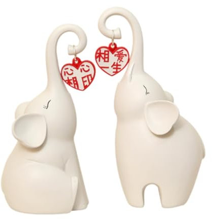 Qianly Serre-Livres Éléphant Sculptures Support Livre pour Bureau et Salon, Style A