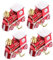 DIKACA 4 Stück Auto Zubehör Party Ornamente Zugschmuck Für Den Weihnachtsbaum Led Auto Weihnachtsschmuck Dekoration Christbaumschmuck Mini Hängend Zug Drinnen Vorabend Plastik Rot