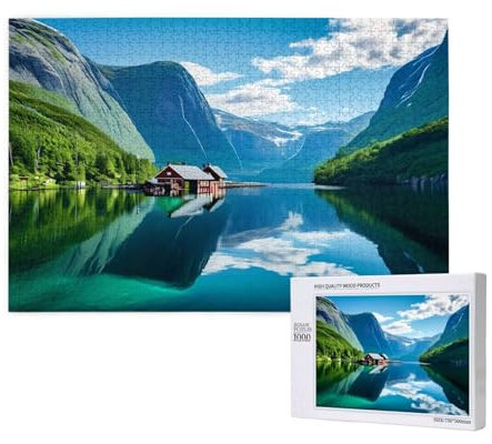 4000 Piece Jigsaw Puzzles for Adults Lake Jigsaw Mountain Comes with Packaging Box and Reference Pictures，Fun and Joyful Family Entertainment Games，Challenging Adult Puzzles Gifts for Women/Men 2T-76