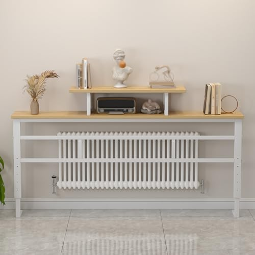 JINGSHIQIAOPL Over Radiator Shelf, Adjustable 2 Tier Radiator Table, Multi-Functional Console Table for Radiator, Sofa Back, Bedroom(100x15cm/39x6in)