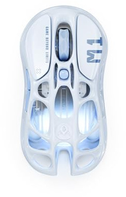 GravaStar Mercury M1 Pro Gaming Mouse, Lightweight Magnesium Alloy, 26000 DPI, PAW3395DM Sensor, 5 Programmable Buttons, Triple-Mode (2.4G/BT/Wired), Ergonomic Design (Ice Blue)