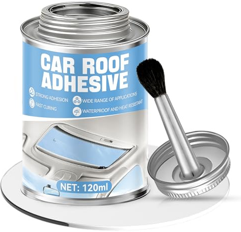 NoxGule 120 ML Colle Ciel de Toit Voiture, Forte Adhérence, Excellente Résistance, Intempéries, Utilisé pour Les Ciel de Toit Voiture, Garnitures Automobiles, Tissu Ciel de Toit Voiture