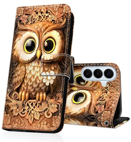 DiaryTown Handyhülle für Samsung Galaxy S26 Hülle Wallet Lederhülle Kartenfach Ständer Magnet Klapphülle Stoßfest Schutzhülle Flip Case Cover Brieftasche Handytasche - Z-Eule