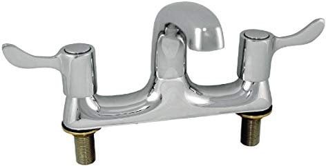Vogue 13322 Twin Mixer Lever Deck Tap Swivel Spout Sink Faucet With Hot Cold Levers, 223(H) x 212(W) x 195(D)mm